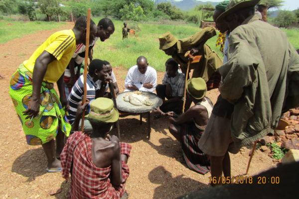Shalom-SCCRR's team engaging the communities in a conflict early warning training in Koyasa